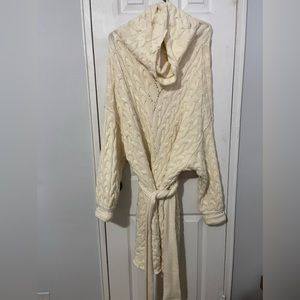 Free People Cream Cable Knit Belted Dress - Size XL
